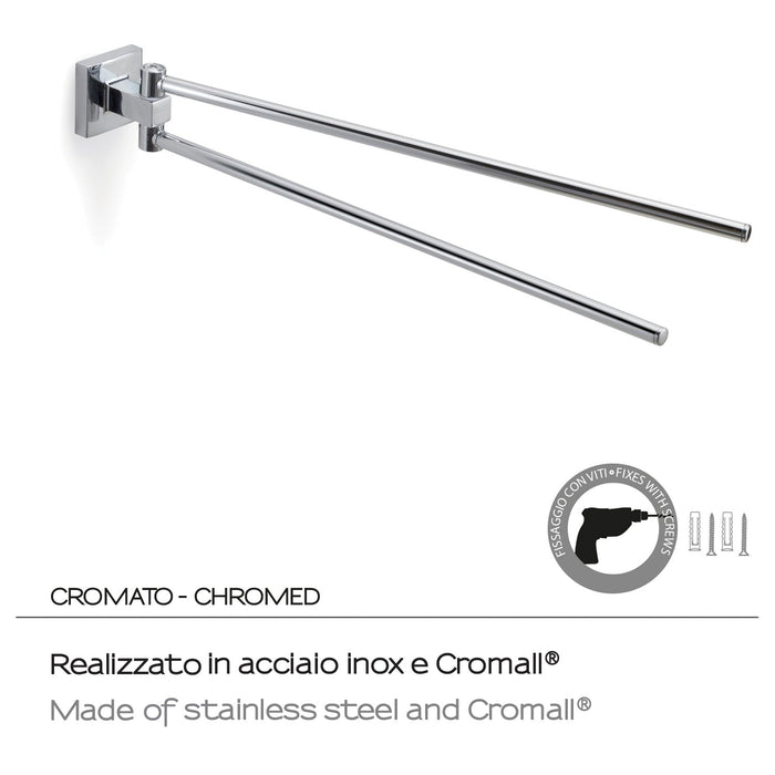 GEDY OI231300000 OLIMPO Toallero Doble Cromo