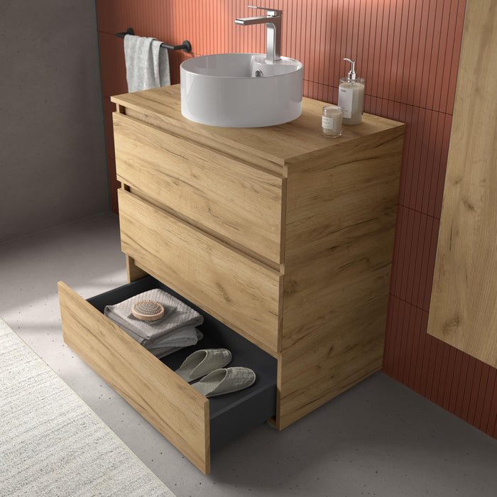 SALGAR BEQUIA Mueble 3C Lavabo sobre encimera Roble