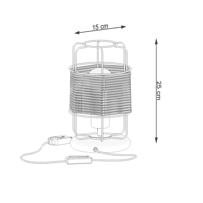 SOLLUX SL.1302 GIZUR Lámpara de Escritorio E27 Negro/Cordón