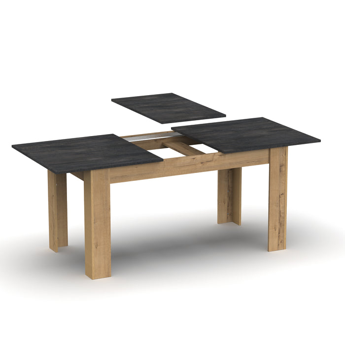 MUEBLES PITARCH Extendable Table Oak Gold/Marble Imitation