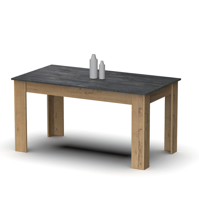 MUEBLES PITARCH Extendable Table Oak Gold/Marble Imitation