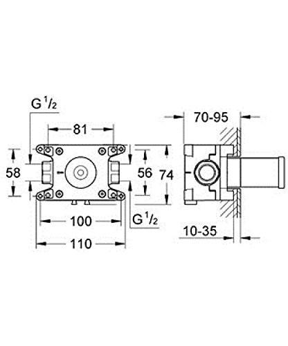 GROHE 35 028 000 Concealed body shut-off valve 27 623