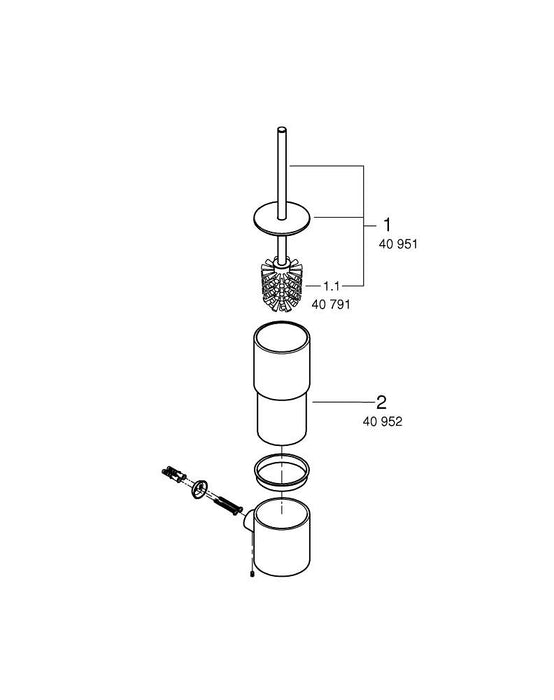 GROHE 38 505 KV0 SKATE AIR Glossy Black Escutcheon