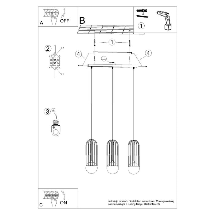 SOLLUX SL.1333 BRINA Pendant Lamp 3L White