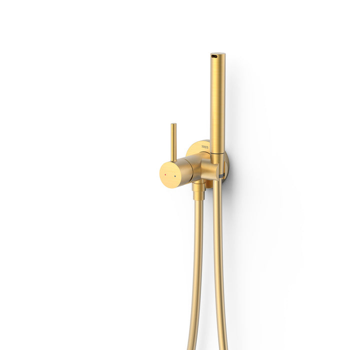 TRES 134123OM STUDY Built-in Single-Handle Faucet with Shower for Toilet 24K Matte Gold Color