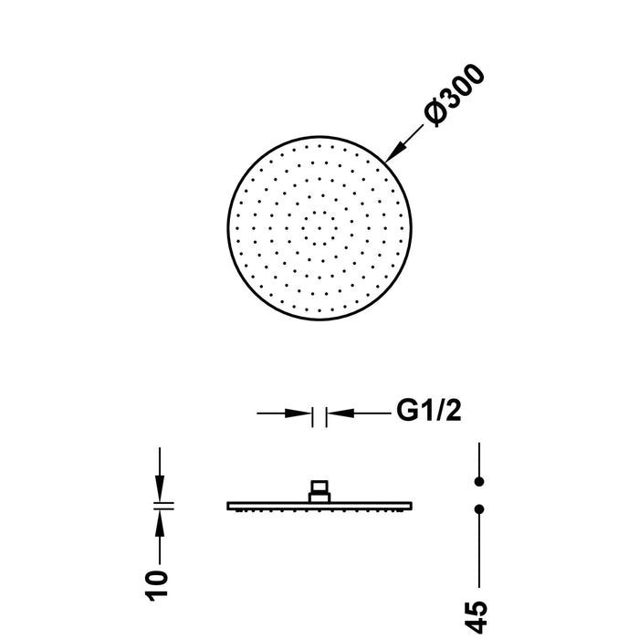 TRES 13413730AC COMPLEMENTOS DE DUCHA Rociador De Ducha Color Acero
