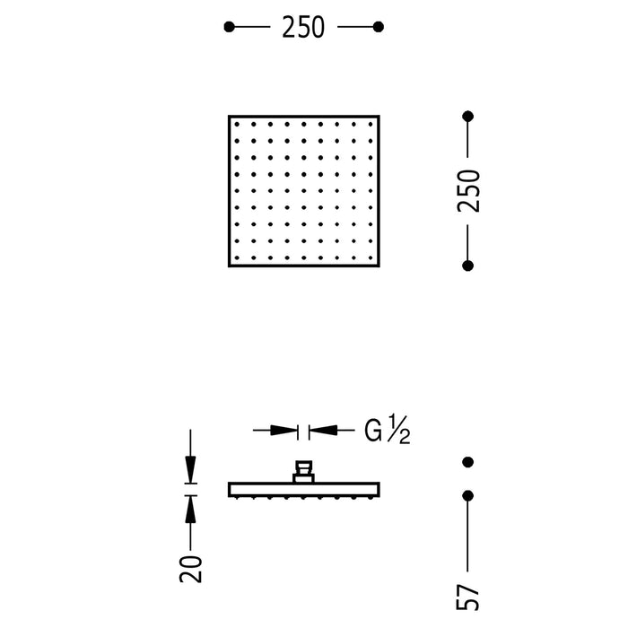 TRES 13413826 Rociador Ducha FULL 250x250 mm