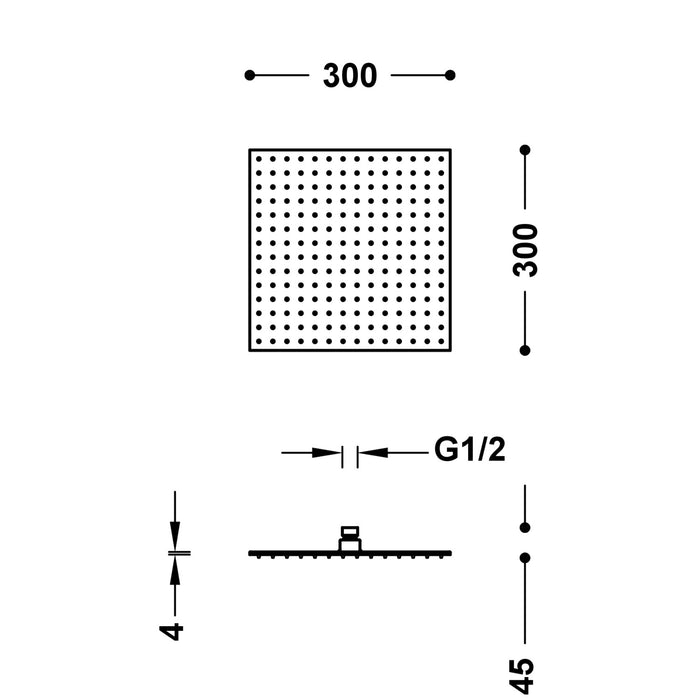 THREE 134315012KM SHOWER COMPLEMENTS Metallic Black Shower Head