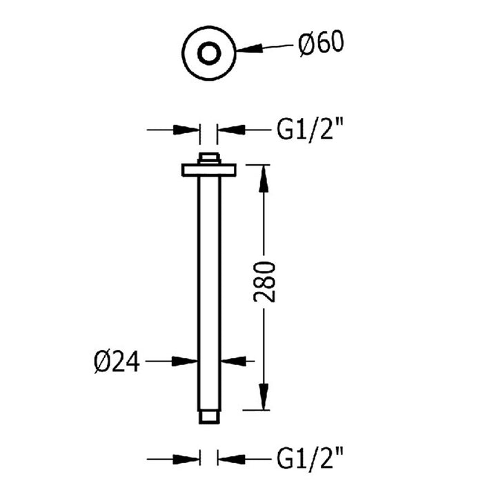TRES 13462102KMB Ceiling Arm Black Bronze Color