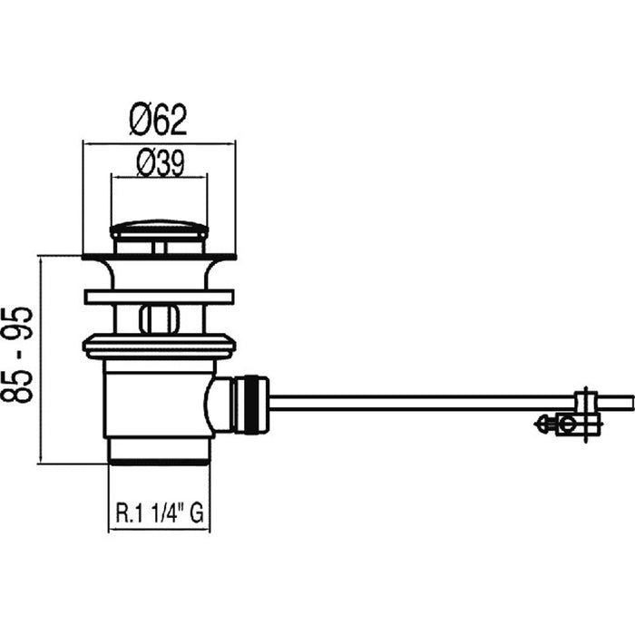TRES 13474310 Válvula Desagüe Automático Lavabo con Rebosadero Cromo