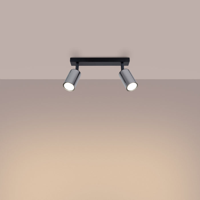 SOLLUX SL.1367 WINX Lámpara de Techo 2 Negro/Cromo