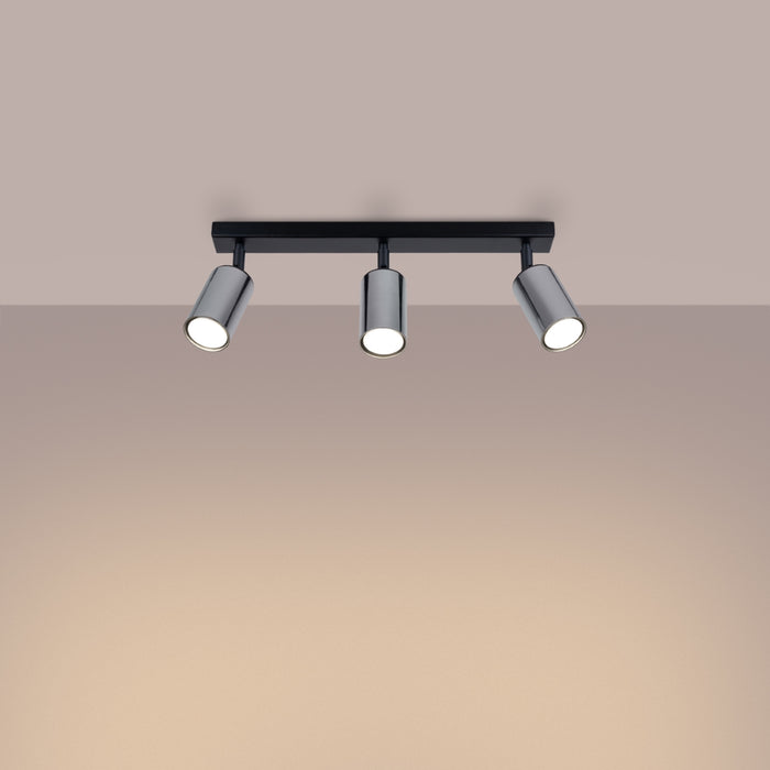 SOLLUX SL.1368 WINX Lámpara de Techo 3 Negro/Cromo