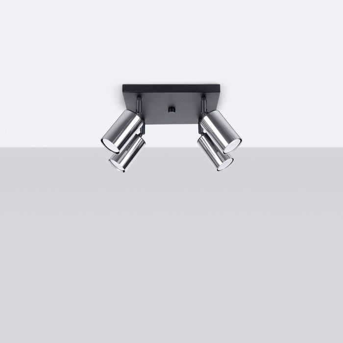 SOLLUX SL.1370 WINX Lámpara de Techo 4 Negro/Cromo