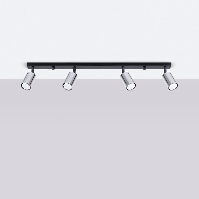 SOLLUX SL.1371 WINX Lámpara de Techo 4L Negro/Cromo