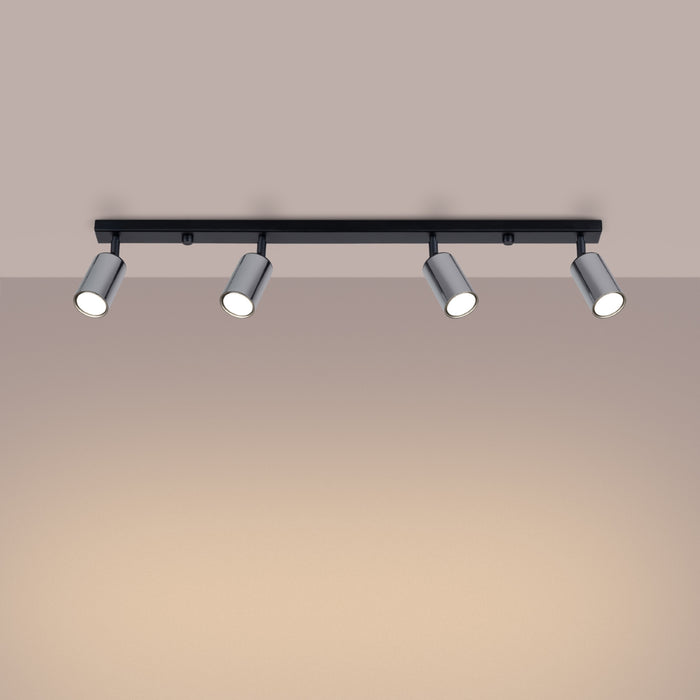 SOLLUX SL.1371 WINX Lámpara de Techo 4L Negro/Cromo