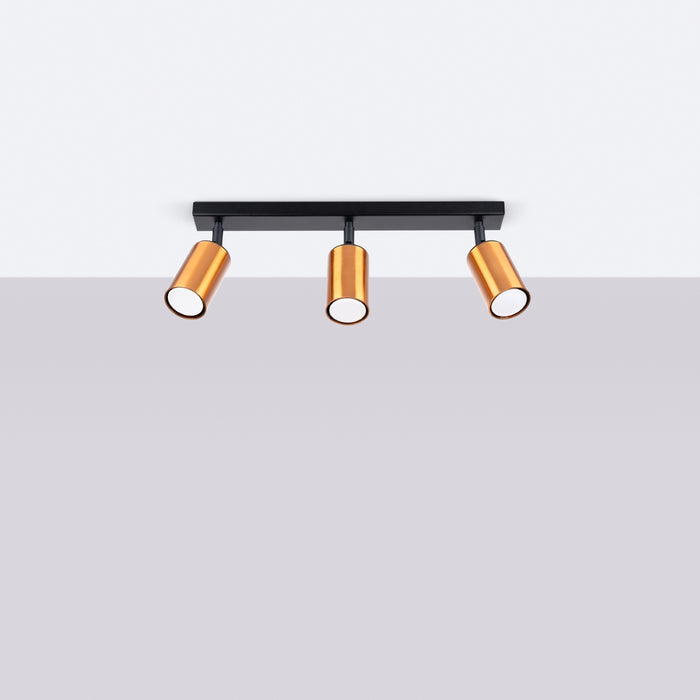 SOLLUX SL.1376 WINX Lámpara de Techo 3 Negro/Cobre