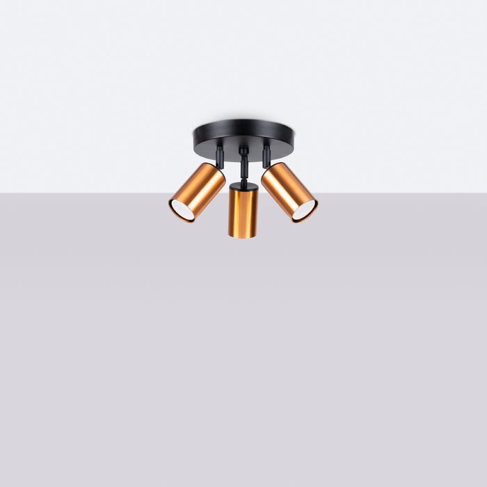 SOLLUX SL.1377 WINX Lámpara de Techo 3P Negro/Cobre