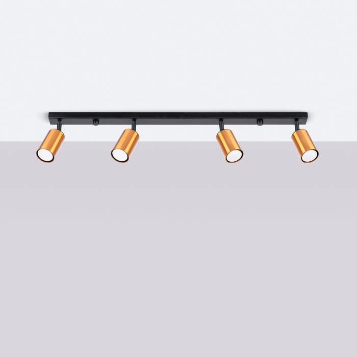 SOLLUX SL.1379 WINX Lámpara de Techo 4L Negro/Cobre