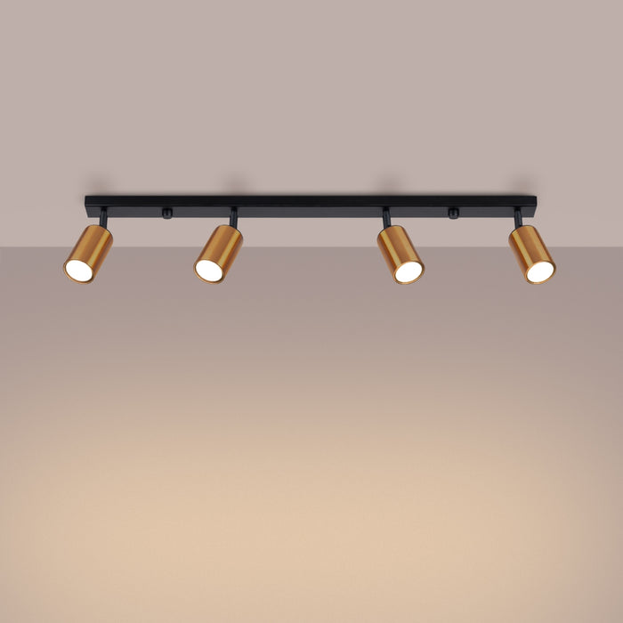 SOLLUX SL.1379 WINX Lámpara de Techo 4L Negro/Cobre