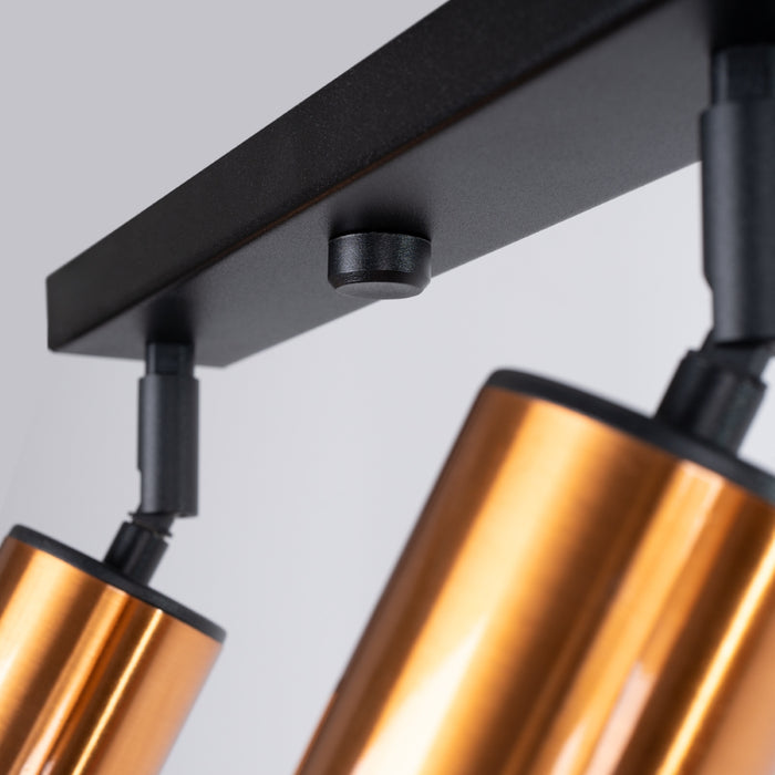 SOLLUX SL.1379 WINX Lámpara de Techo 4L Negro/Cobre