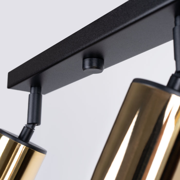 SOLLUX SL.1387 WINX Lámpara de Techo 4L Negro/Oro