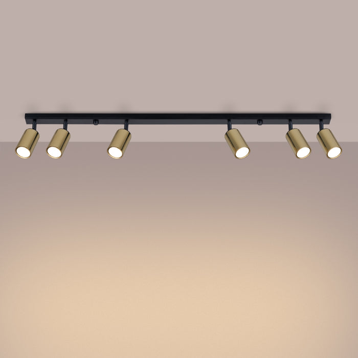 SOLLUX SL.1388 WINX 6L Ceiling Lamp Black/Gold