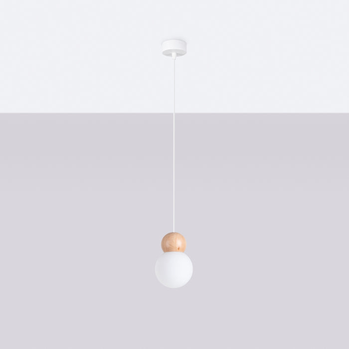 SOLLUX SL.1390 PEKKA Pendant Lamp 1 White/Natural Wood