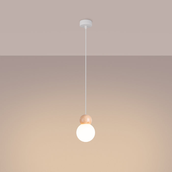 SOLLUX SL.1390 PEKKA Pendant Lamp 1 White/Natural Wood