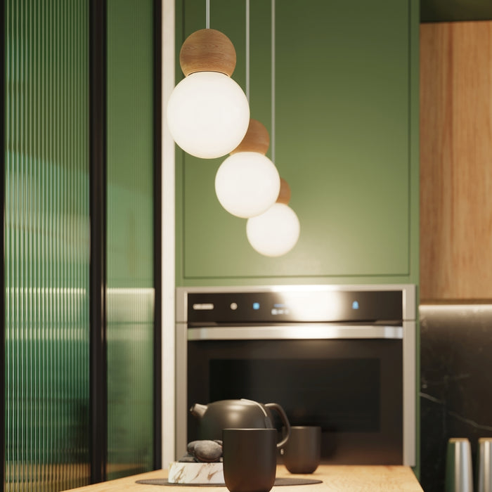 SOLLUX SL.1391 PEKKA Pendant Lamp 3P White/Natural Wood