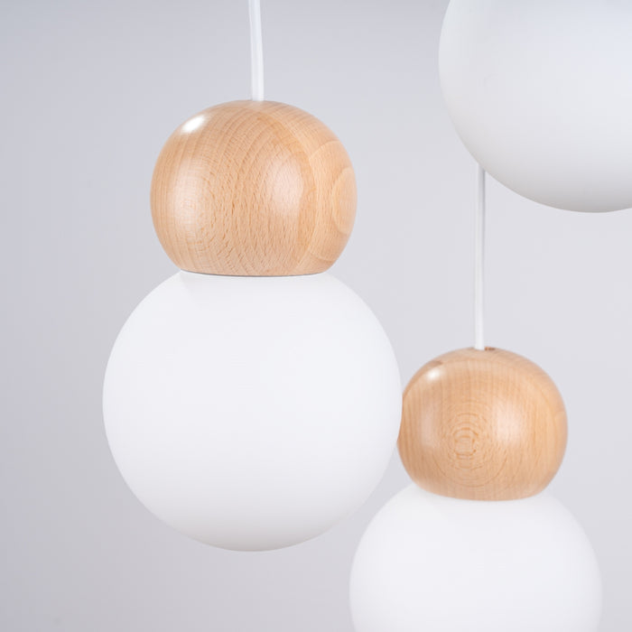 SOLLUX SL.1391 PEKKA Pendant Lamp 3P White/Natural Wood