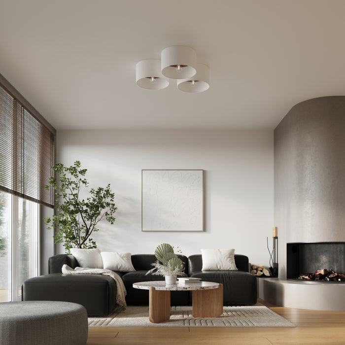 SOLLUX SL.1392 TELESTO Lámpara de Techo Blanco/Marrón Oscuro