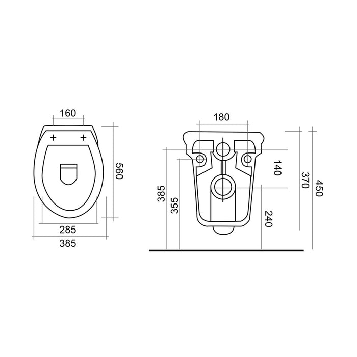 PRESTO 88141 Inodoro Prestowash basic suspendido con tapa asiento Blanco