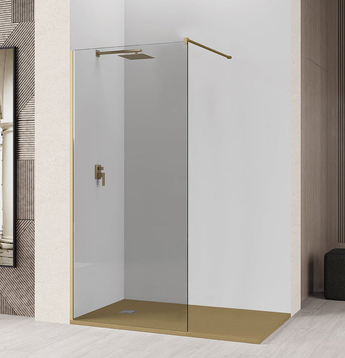 BATHME SANDRA Mampara Ducha Fijo Oro Mate Transparente