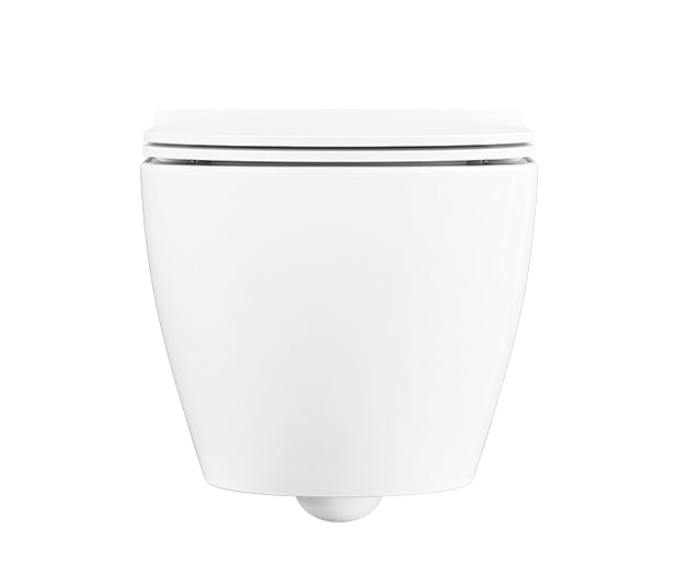 OLI LAKE-OLI120 PLUS Pack Wall Hung Rimless Toilet with White Button