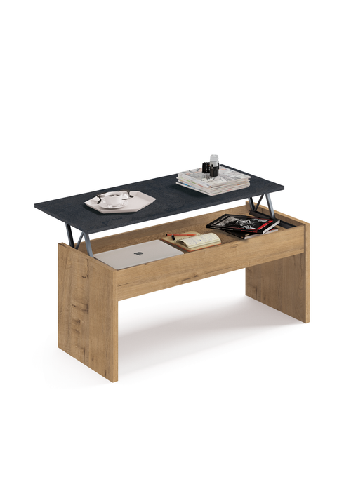 MUEBLES PITARCH Mesa Elevable Roble Gold/Imitación mármol