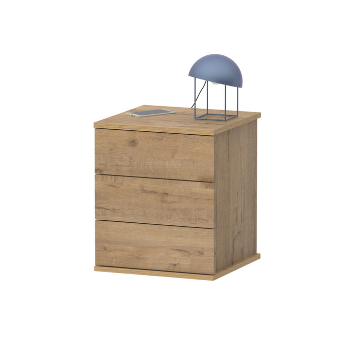 MUEBLES PITARCH Mesita 3 Cajones Dana Roble gold