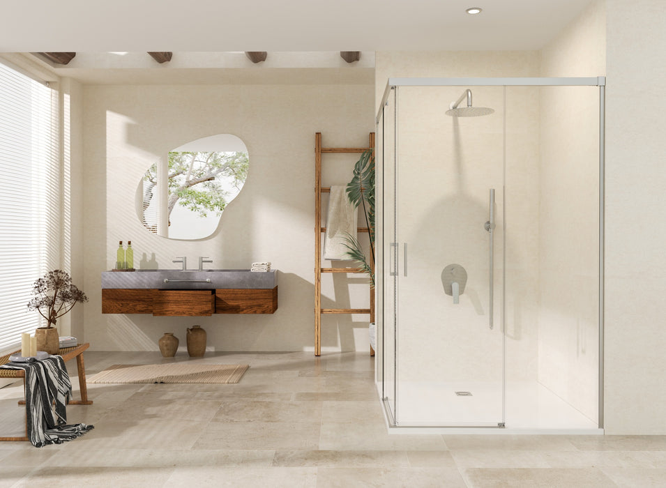 SB_X STYLO Mampara Ducha Cuadrada Niquel Transparente