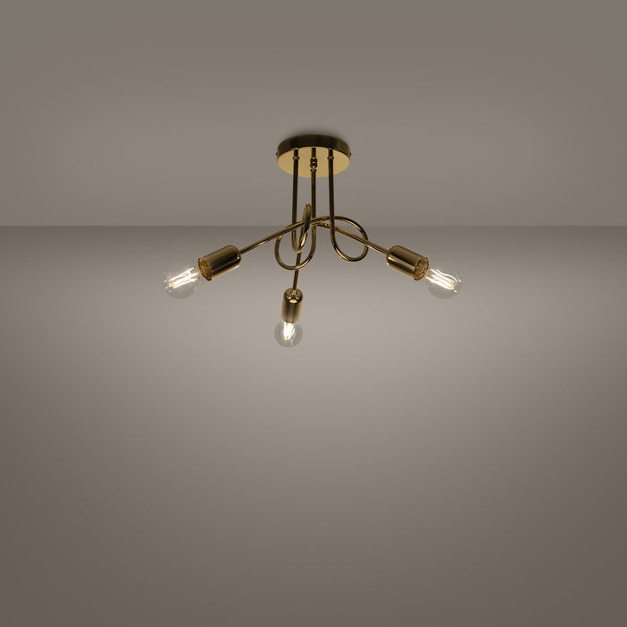 SOLLUX SL.1437 LOOP 3 Shiny Gold Chandelier