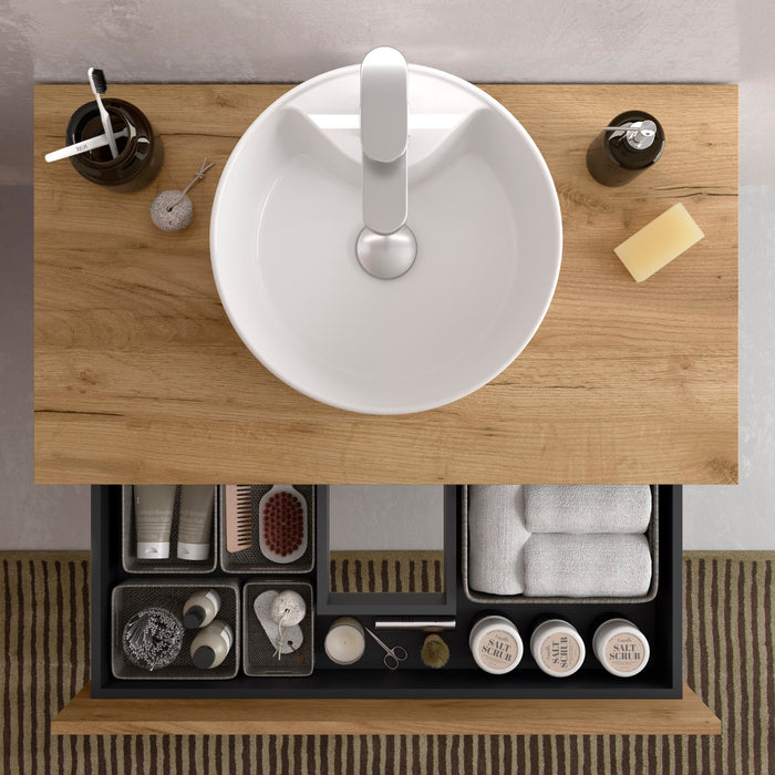 SALGAR BEQUIA Mueble de Baño con Tapa Encimera Color Roble África