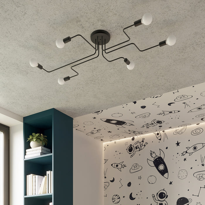 SOLLUX SL.1445 VECTOR 4 Black Wall Lamp