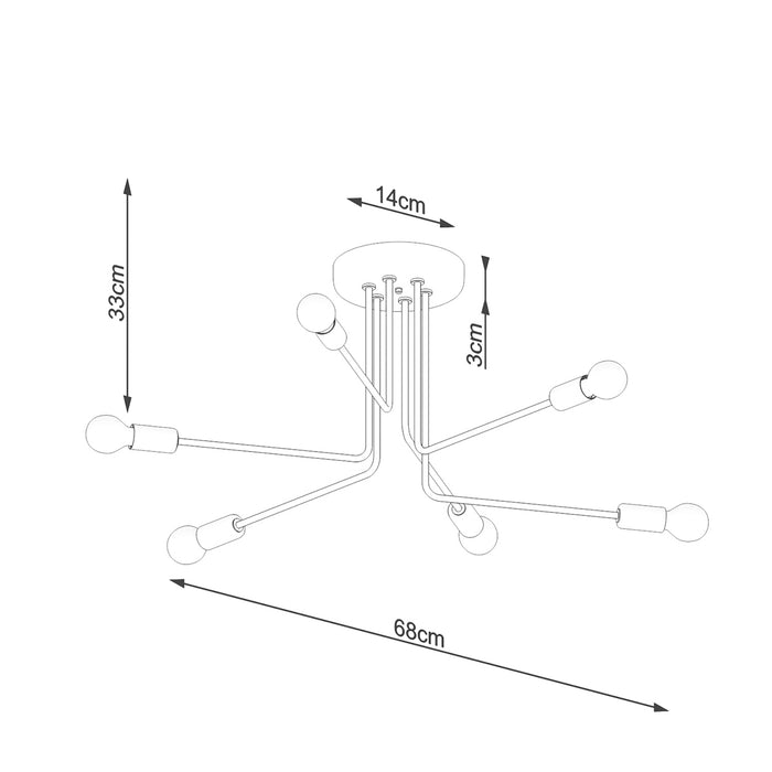 SOLLUX SL.1452 NORAH Lámpara 6 Negro
