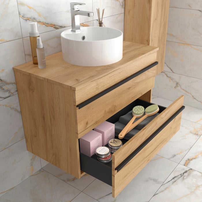 SALGAR BORN Mueble de Baño con Lavabo y Encimera Color Roble