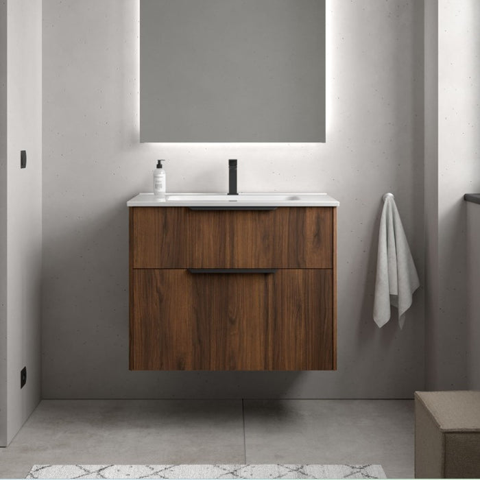 SALGAR LUVA Mueble+Lavabo Nogal Maya Tirador Negro
