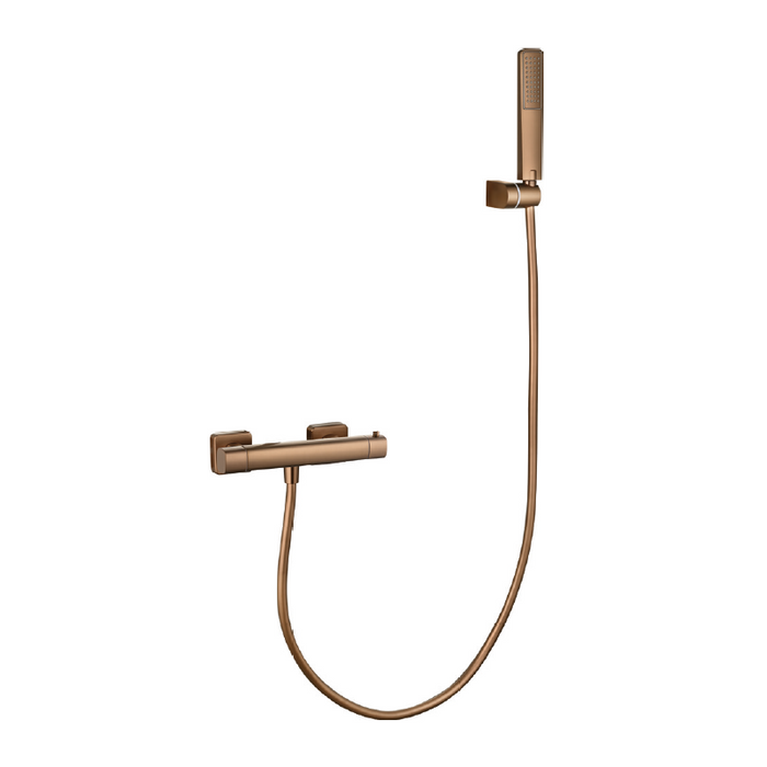IMEX BTT064-5ORC TOSCANA-AREZZO Termostatico Kit Ducha Oro Rosa Cepillado