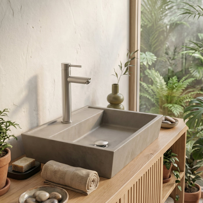 GEDY MXGA0238000 GARDA Grifo alto de lavabo cepillado
