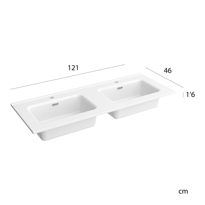 SALGAR 96311 BEQUIA Mueble de Baño con Lavabo 120 cm Negro Mate