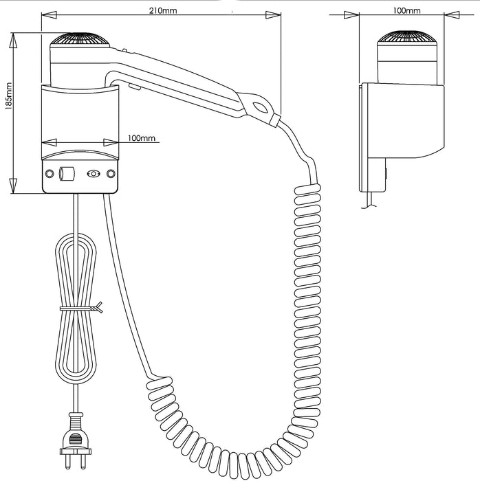 MEDICLINICS SC0020 Secador De Pelo Lateral Blanco 5 a 7 Días Mediclinics 