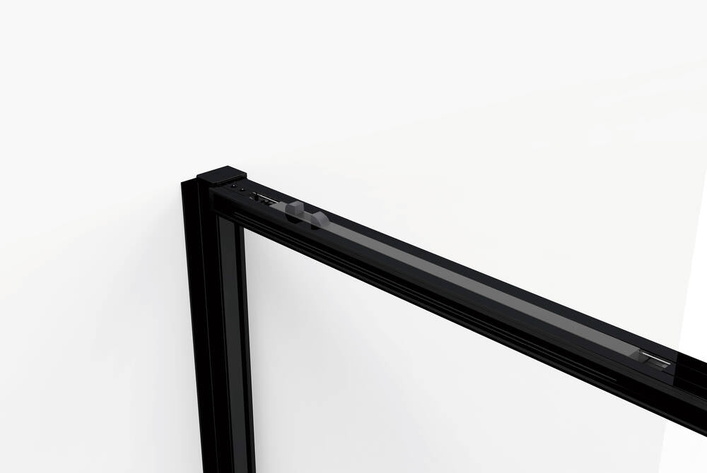 GME TWENTY Mampara Frontal Ducha 2F+2C Negro Transparente