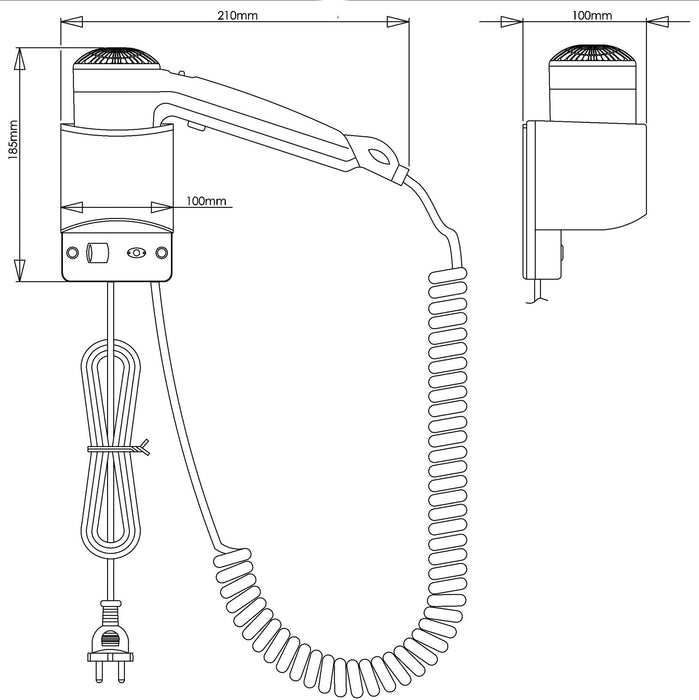 MEDICLINICS SC0020 White Side Hair Dryer
