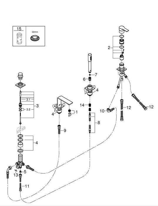 GROHE 24 167 DL1 ESSENCE Monomando con inversor de 2 vías cobre cepillado